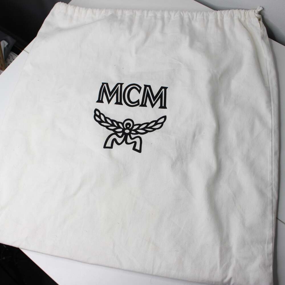 Authentic MCM XL White Drawstring Dust Bag Large Luxury Storage Cover 21” X 20”